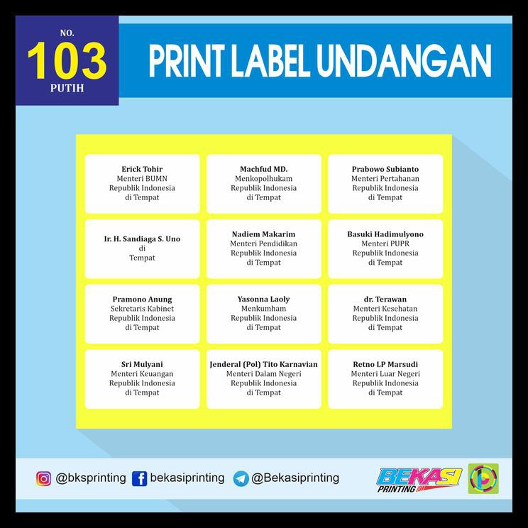 

Bayar Ditempat Jasa Print Label Undangan Tom Jerry 103 - Putih ORIGINAL