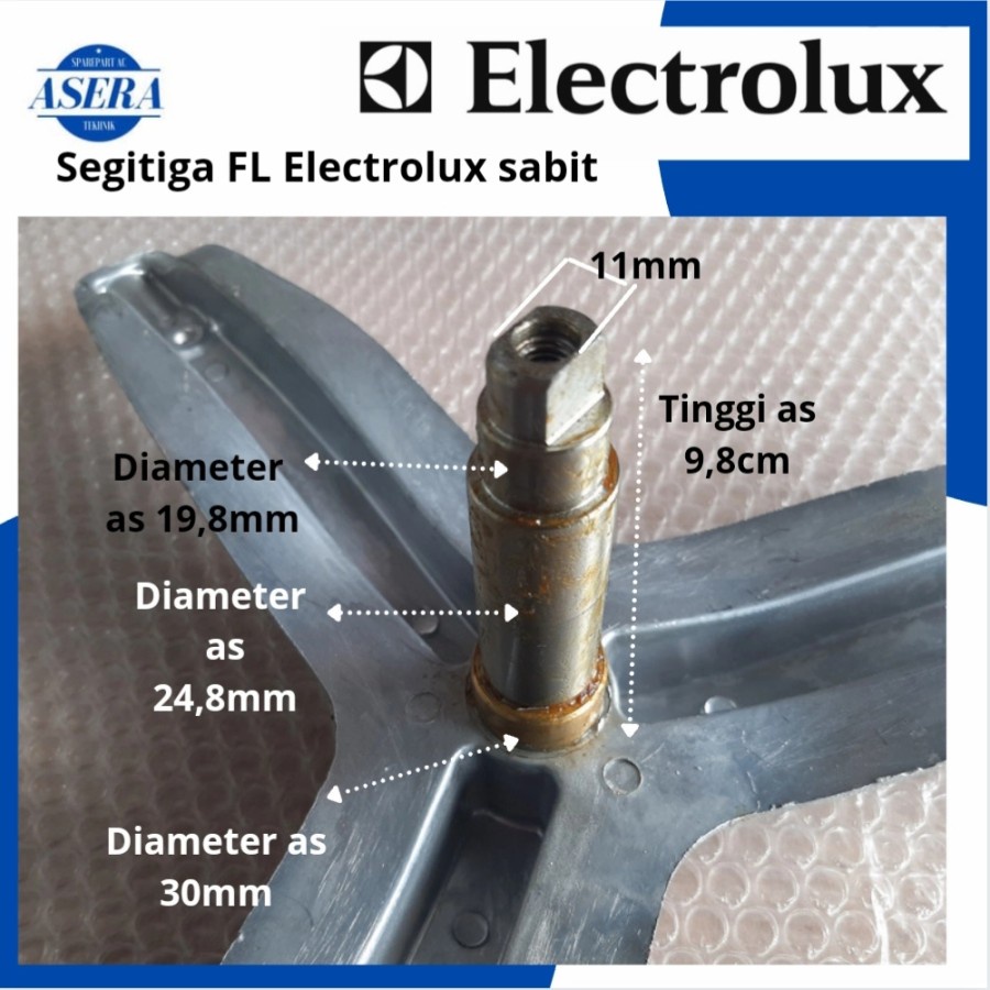 Spider Segitiga Baling Baling Mesin Cuci Electrolux EWF 85743 10843 ORI