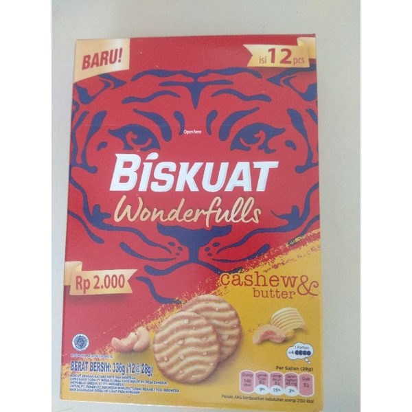 Biskuat Wonderful 336 gr ( isi 12 sachet ) paduan lezat cashew&butter