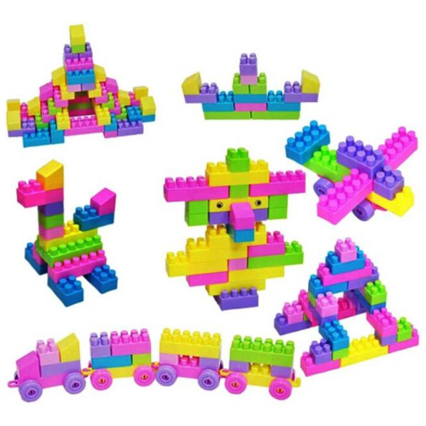 SekawanToys mainan edukasi anak Block / Blok / Mr Block 266Pcs Tas Serut [266a]