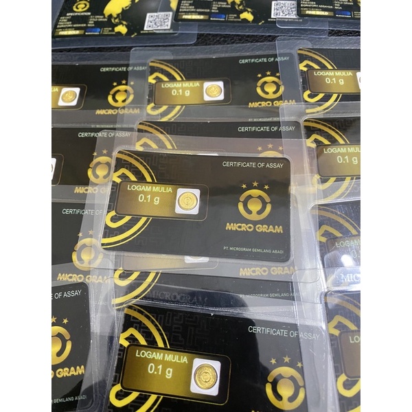 Emas MicroGram 0,1gram Logam Mulia 24 Karat Original Product Mini Gold Mini Gram Micro Gold Mini Gram Souvenir Murah Toko Emas