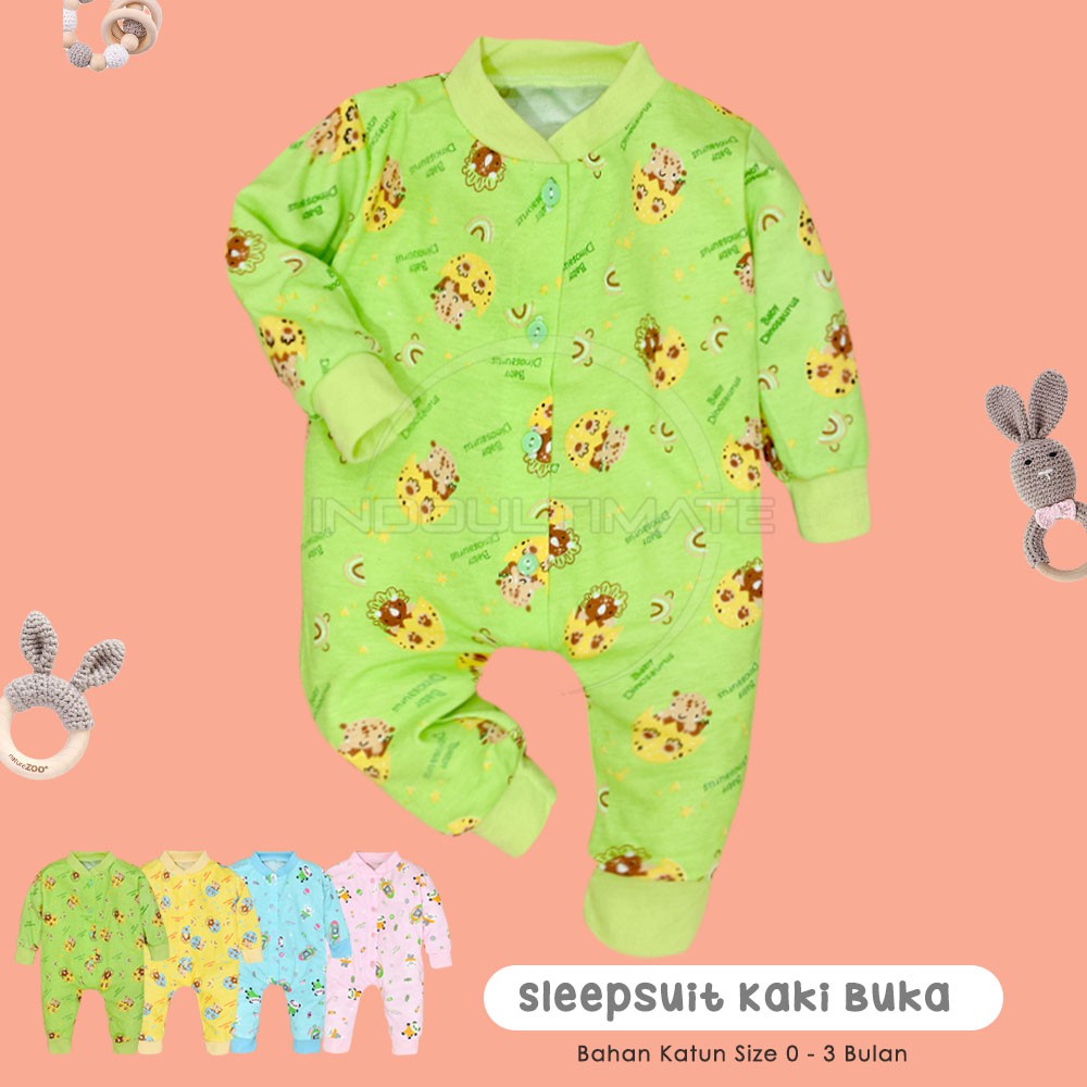 1 Pcs Jumper Bayi Kaki Terbuka Sleepsuit Kaki Buka 100% COTTON BC-031KK Jumper Bayi Jumpsuit Jumsuit Panjang Bayi Baju 0-3 Bulan Baju Tidur Bayi Anak Piyama Bayi Setelan Baju Bayi Lengan Panjang Laki-Laki Perempuan