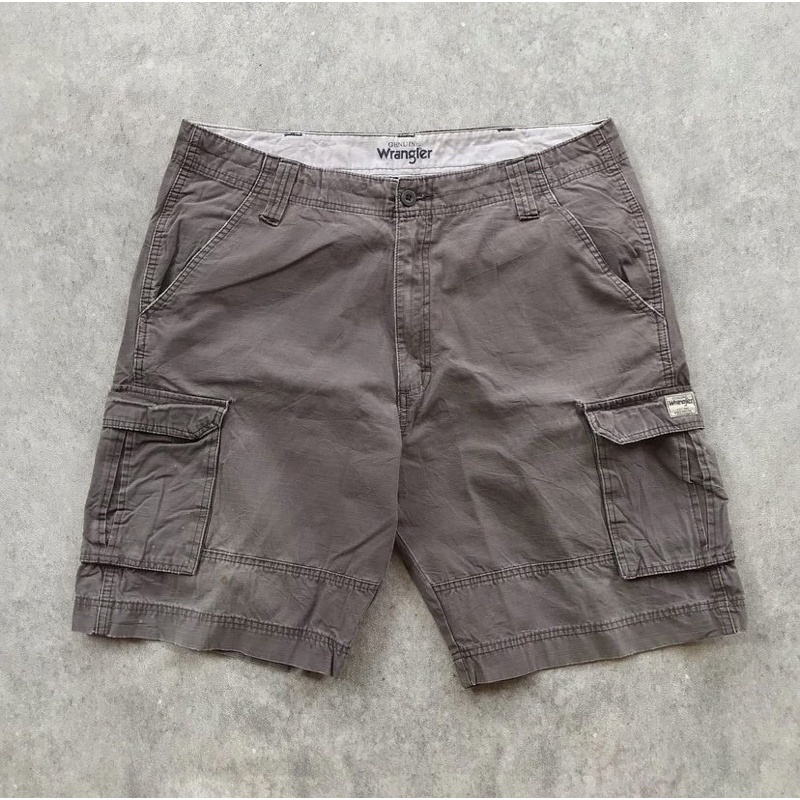 Celana Pendek Cargo Wrangler Vintage Shortpants Abu2 Jumbo Big Size 40 Second Original