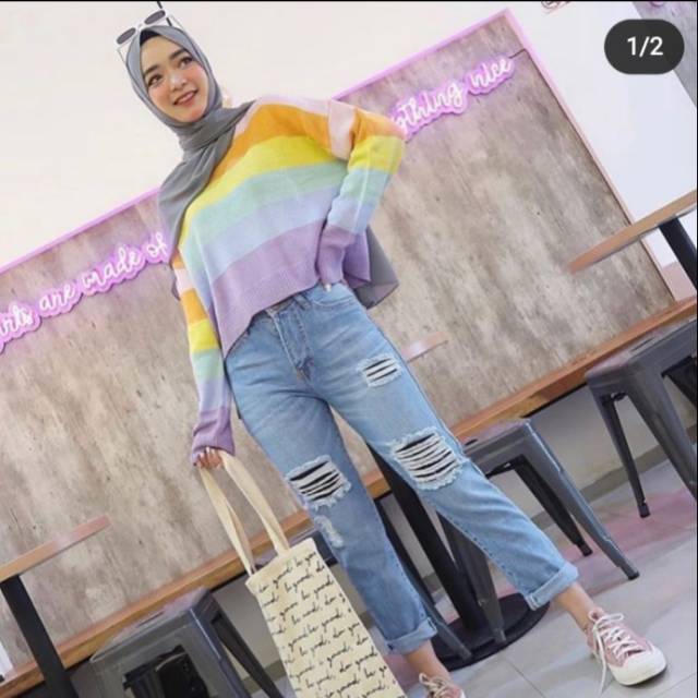 Rajut rainbow pelangi