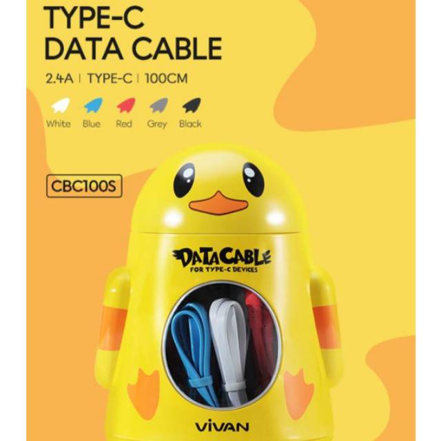 Kabel Data Type-C Vivan CBC100S (1Toples) isi 20Pcs
