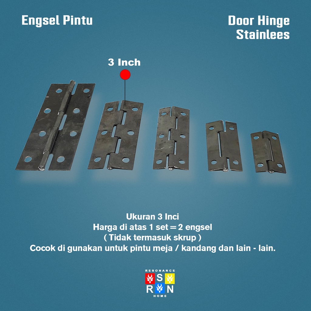 Engsel Kupu Plat Besi 3 Inci Hinges Resonance Home