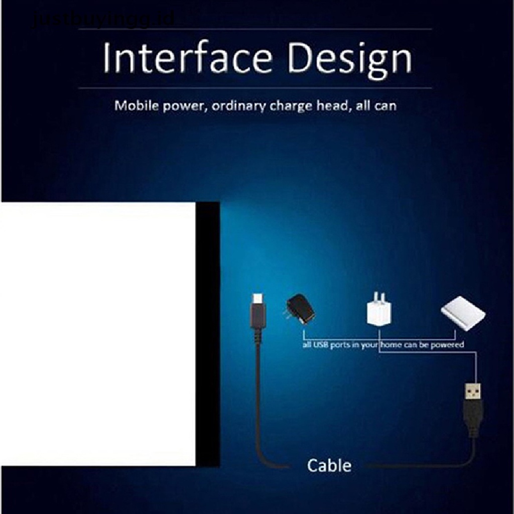 (Justbuyingg.Id) Papan Tracing Gambar Led Usb Ukuran A4 Bisa Diredupkan