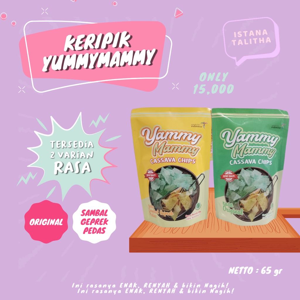 

Keripik Singkong Yammy Mammy Cassava Chips 65gr