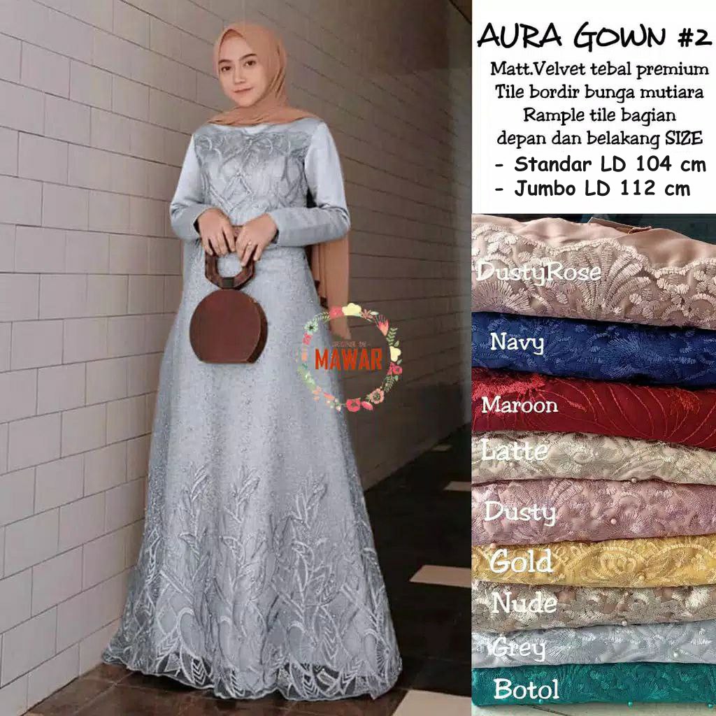 GAMIS BRUKAT TERBARU | MAXI DRESS AURA SAHITA | DRESS BROKAT TULLE LENGKAP DENGAN ANAK