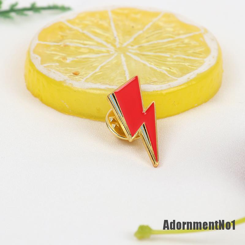 (Adornmentno1) Bros Pin Enamel Desain Kartun Petir Merah