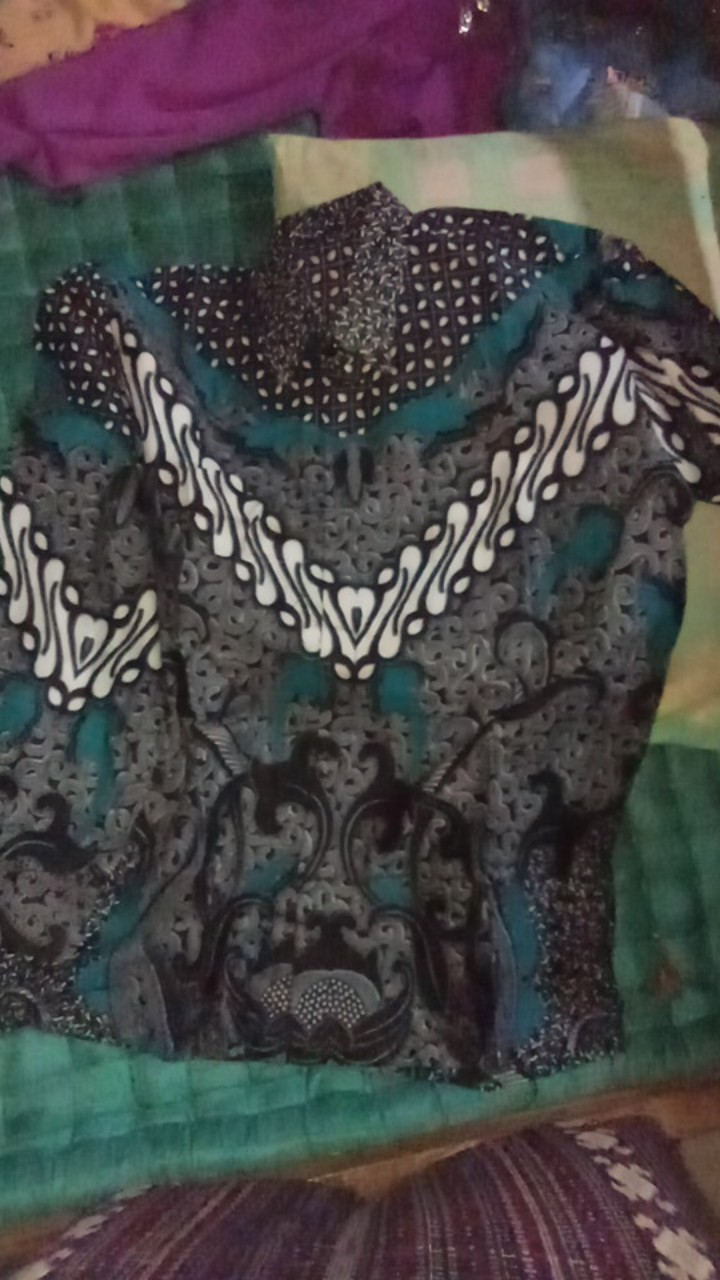 Kupu Dimensi Kemeja Batik Pria Lengan Panjang Coklat Abu M L Xl Xxl