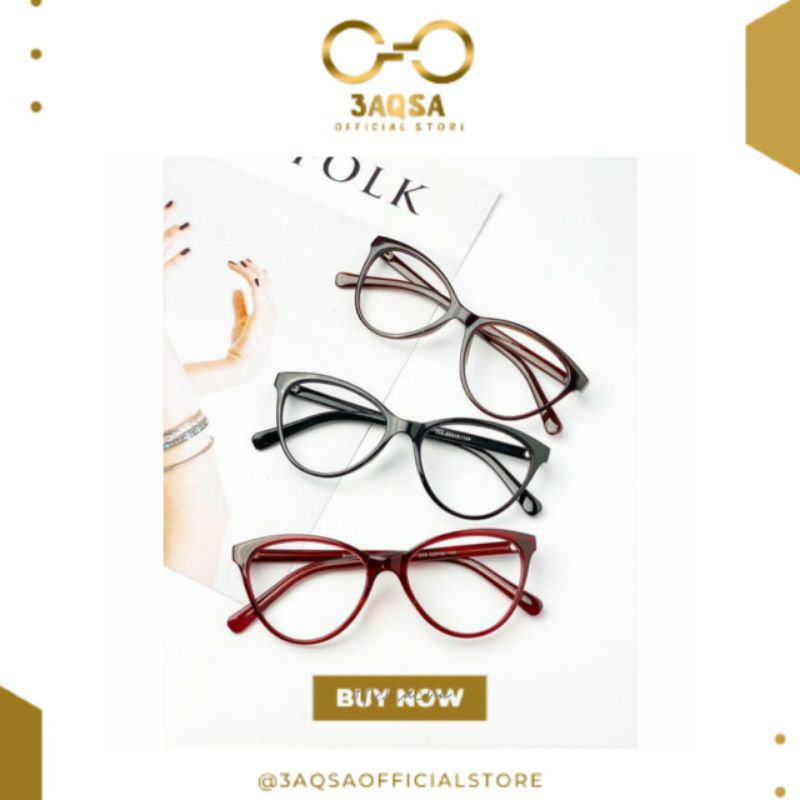 Frame Kacamata Korea Cat Eye 315 Gratis Lensa Minus Photocromic Antiradiasi Blueray Bluecromic Kecam