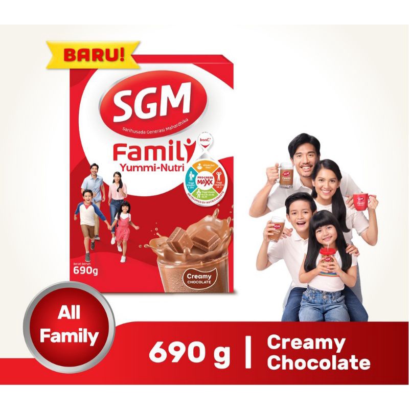 

SGM FAMILY YUMMI NUTRI COKLAT 690 G SUSU BUBUK KELUARGA