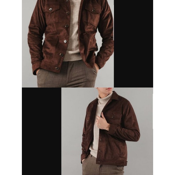 Signore Suede Trucker Jacket Size L