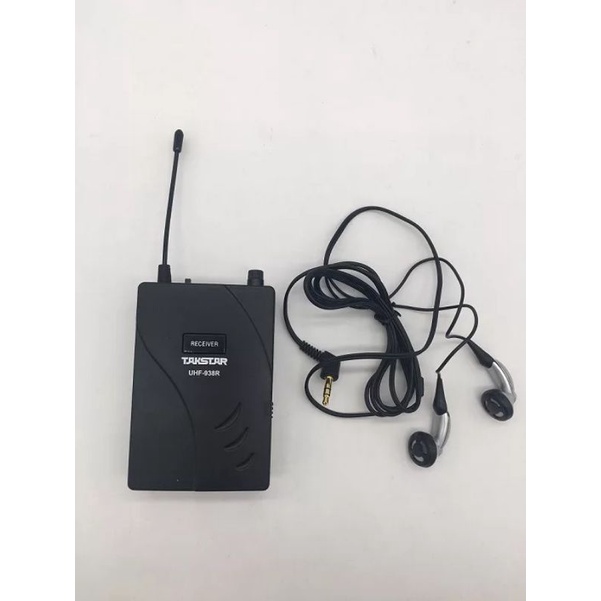 Penerima Tunggal Takstar UHF-938R Asli Panas dengan Earphone untuk Sistem Pemandu Wisata Nirkabel UHF-938