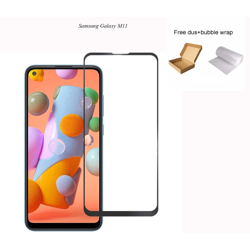 Samsung Galaxy M11 Full Cover/Full Screen Tempered Glass