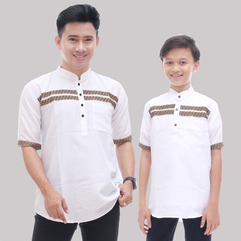 Koko couple bapak dan anak lengan pendek terbaru usia 2-12 tahun