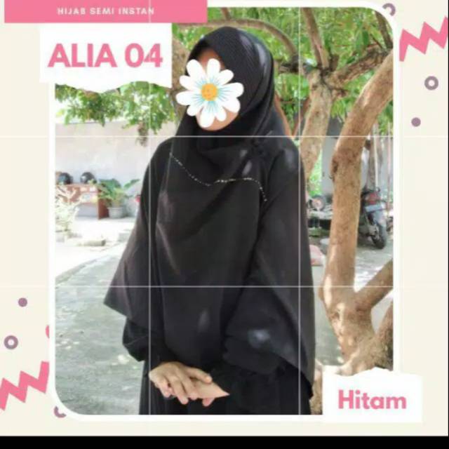 Alia 04 hijab instan kain Hameeda original