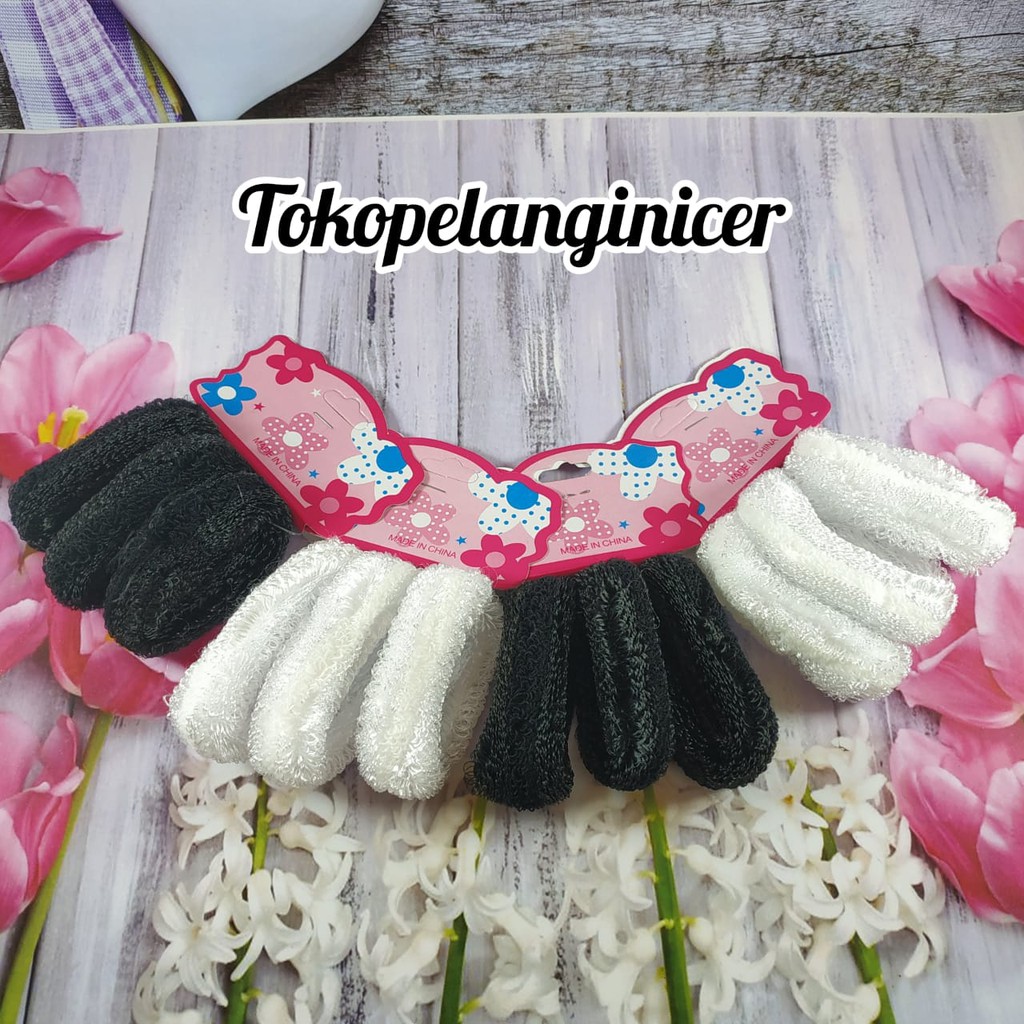 RANDOM WARNA Ikat rambut Fashion Wanita Hitam-Putih Kekinian Tokopelanginicer