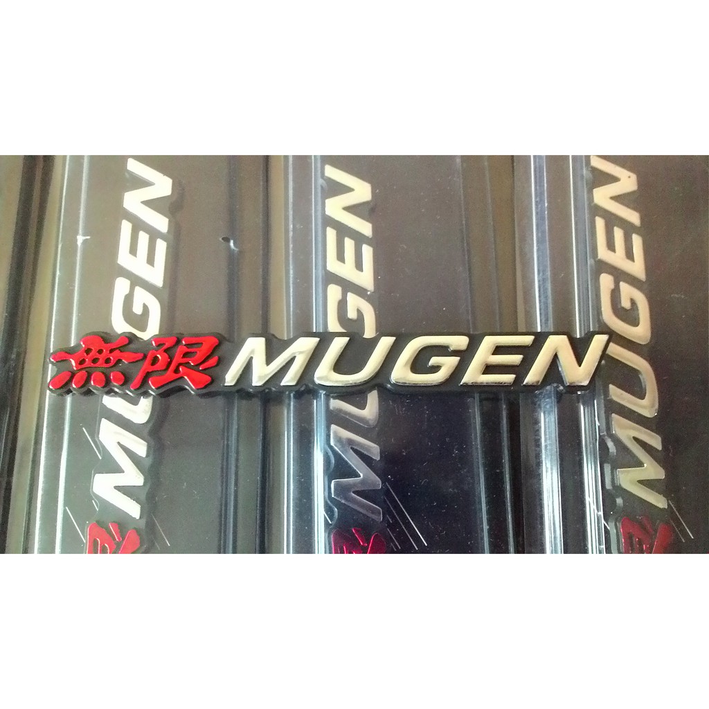 Emblem MUGEN MERAH CHROME Lambang Tulisan Mugen Red Chrom