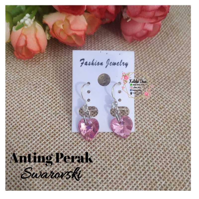 Anting Perak Swarovski / Anting Perak / Swarovski Kristal