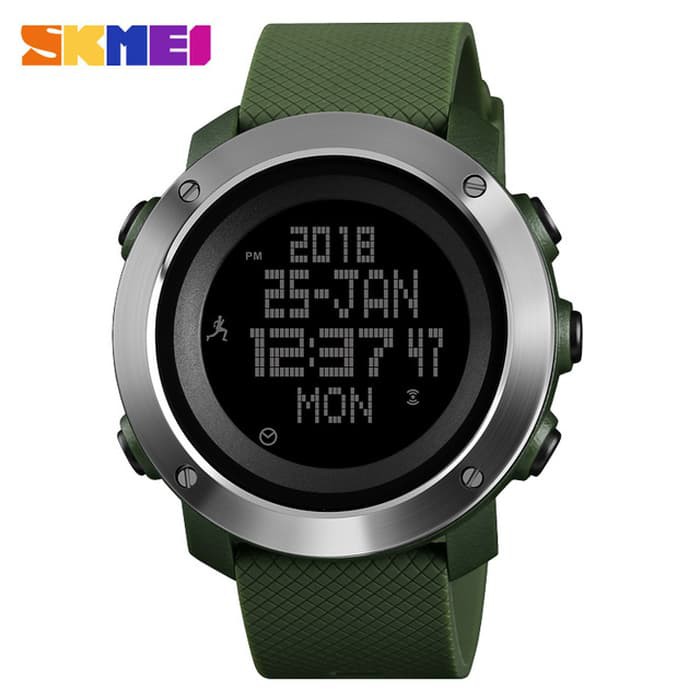SKMEI Jam Tangan Digital Pria Pedometer Compass - 1431 - Green