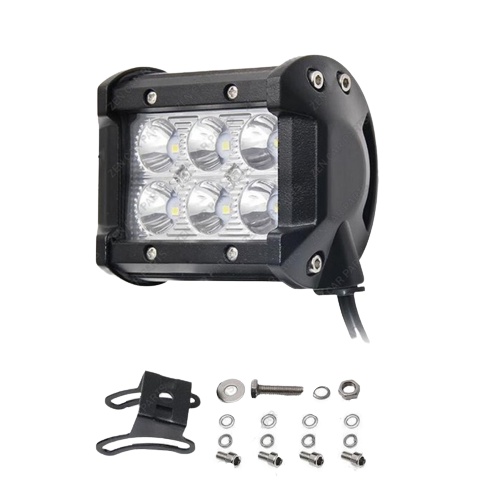 Lampu sorot WORKLIGHT LED Cree 6 titik mata Kotak sisi tembak kabut jauh 18w Mobil Motor Universal