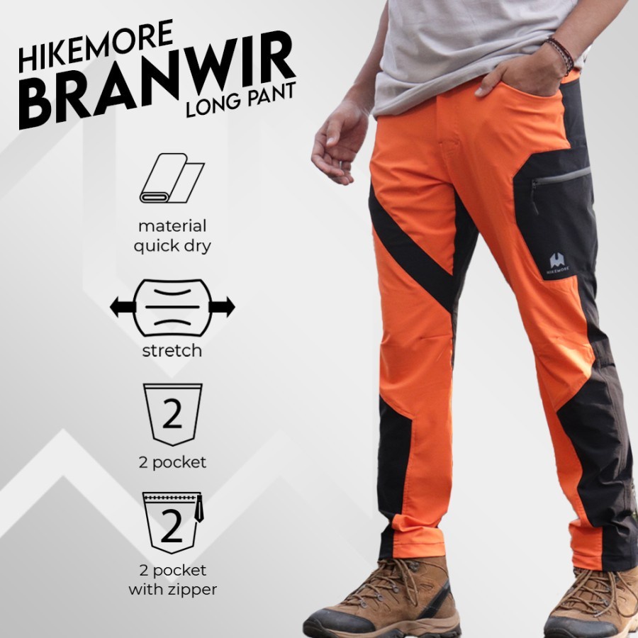 Hikemore Branwir Celana Panjang Kombinasi Outdoor Quickdry Dry Fit Stretch Original