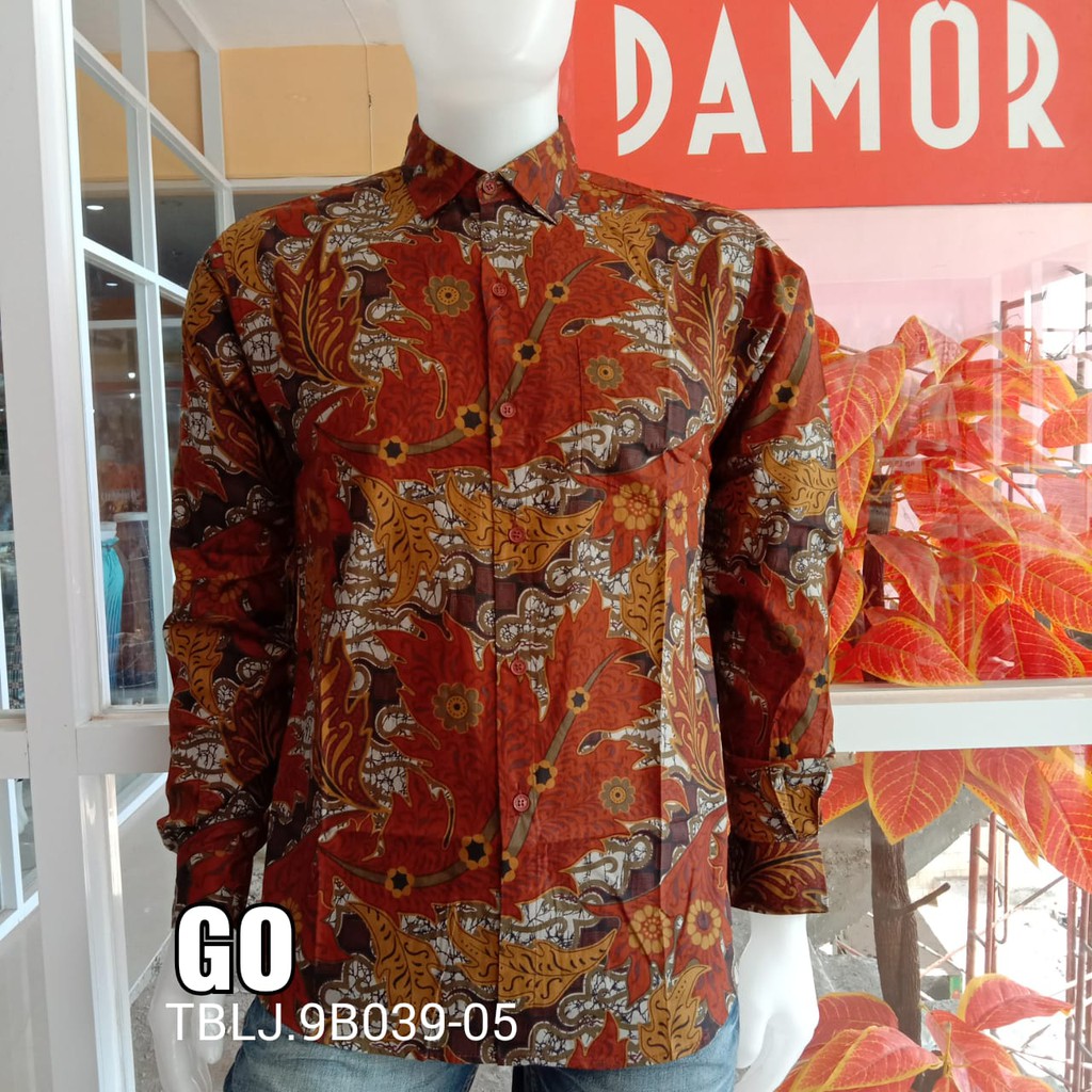 gof DAMOR (CRESSIDA) KEMEJA BATIK LENGAN PANJANG PRIA SLIMFIT Baju Batik cowok