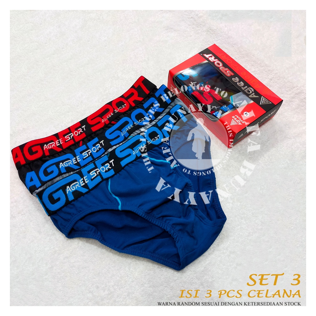 3 Pcs Celana Dalam Pria AGREE SPORT CD Underwear Pakaian Dalam ABTM-AGS-JE