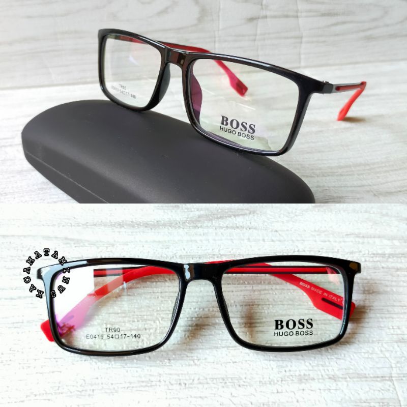 Kacamata Pria Kotak E 0419 | Kacamata photocromic | kacamata minus | kacamata Antiradiasi /BlueCromi