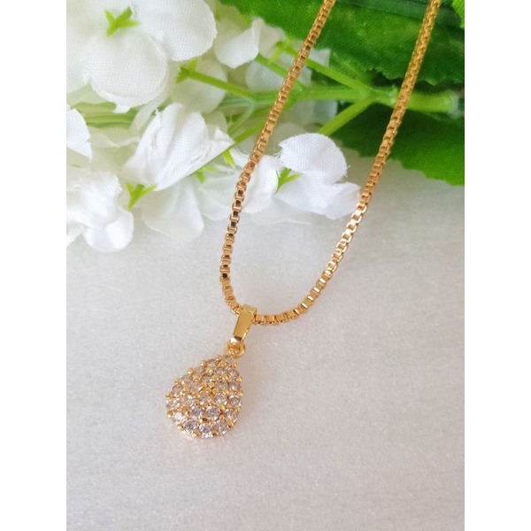 Kalung Import Xuping Motif Permata Warna Emas