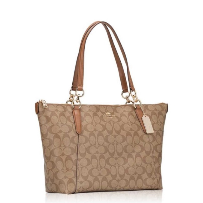 Coach Ava Top Zip Tote Signature Saddle (C58318)