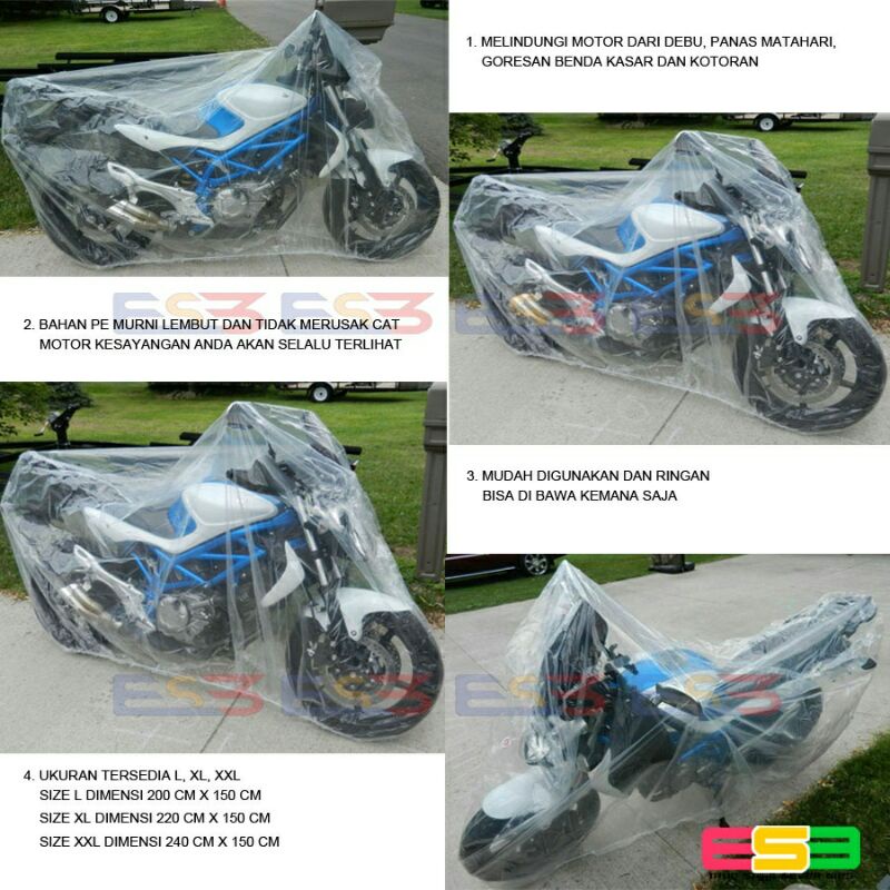 Sarung Cover Motor ARAGON MURAH TRANSPARAN Motor SPORT NINJA VIXION CBR UNIVERSAL