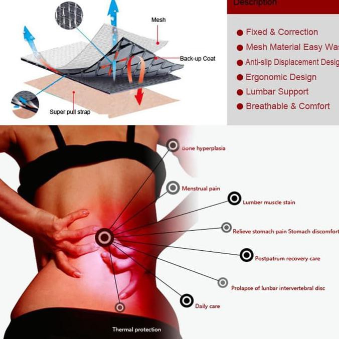 TOURMALINE SELF-HEATING MAGNETIC THERAPY WAIST BELT SUPPORT BACK