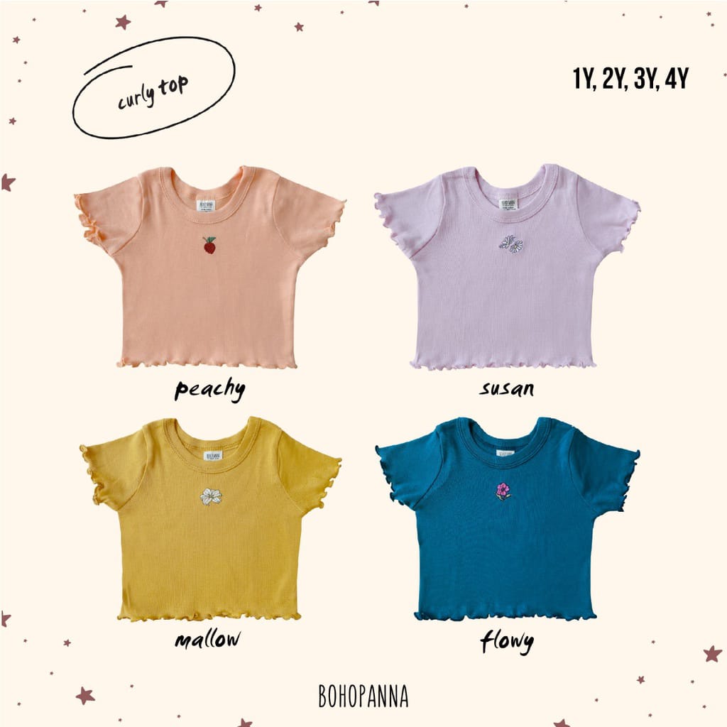 BOHOPANA | BOHO | BOHO PANNA CURLY TOP | ATASAN ANAK PEREMPUAN | CROP TOP ANAK PEREMPUAN