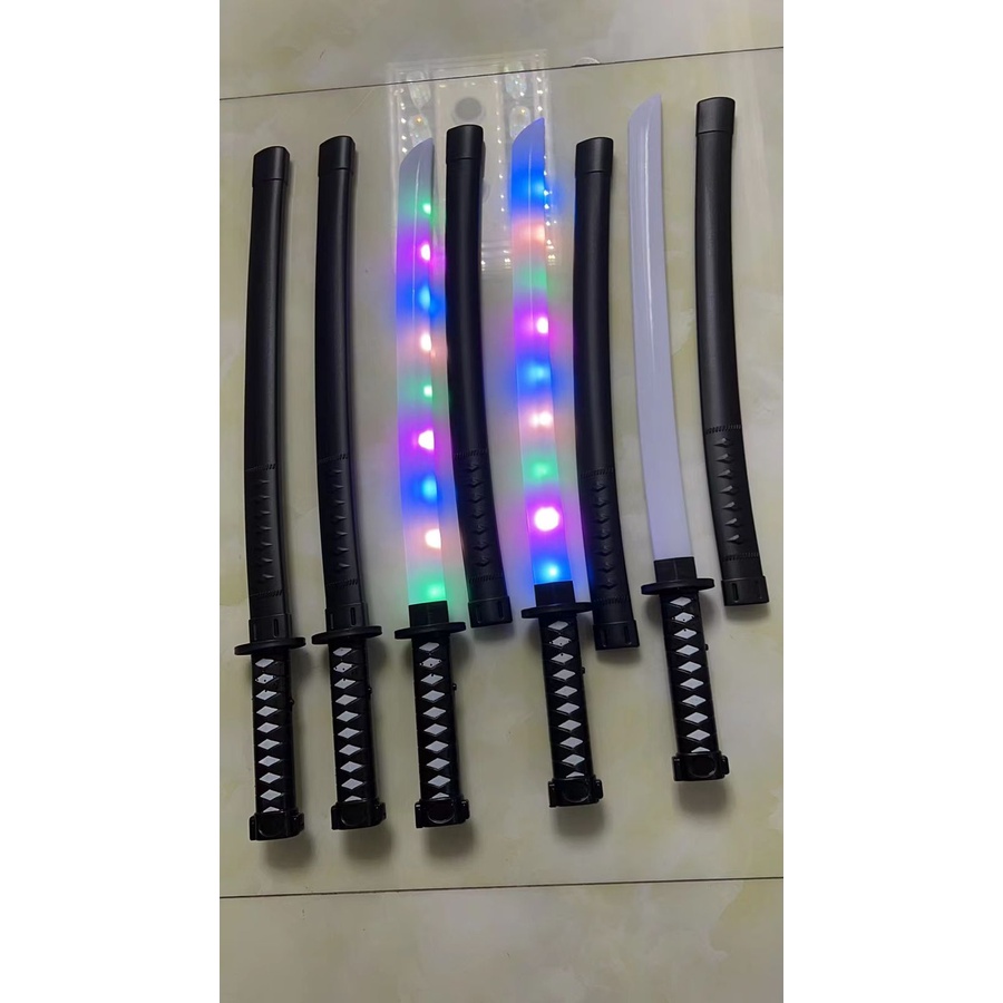 termurah mainan Samurai pedang pedangan katana plastik Cosplay ada lampu led &amp; suara