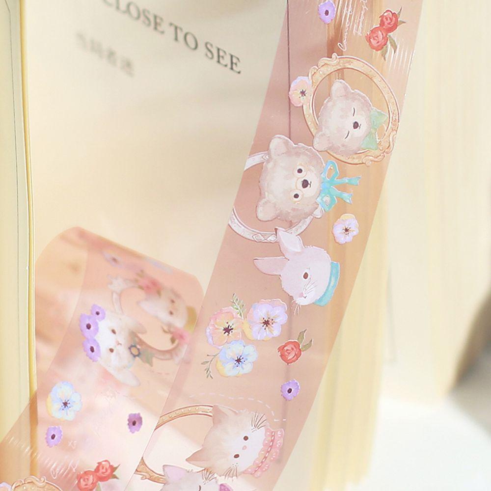 R-flower Masking Tape Stationery Diary Bunga Burung Hewan Stiker Jurnal Anti Air