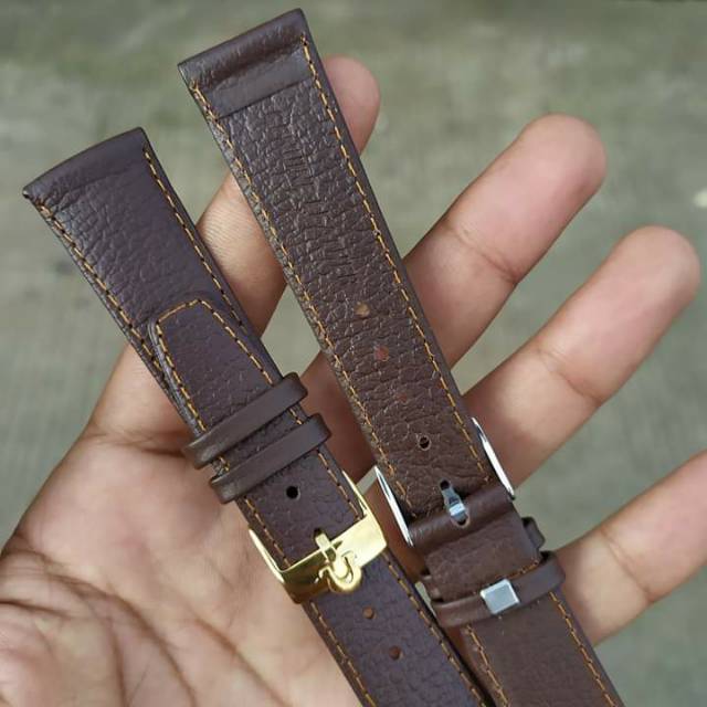 Omega Seamaster leather Strap Tali jam Omega 20mm Drak brown