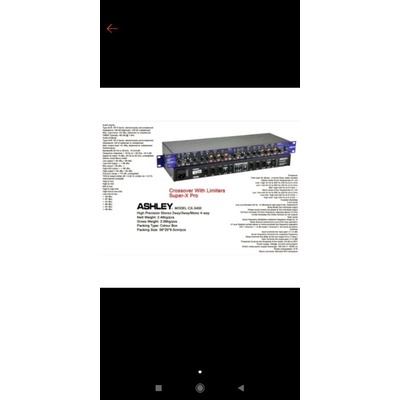 crossover ashley plus Limiter ashley cx3400 cx 3400