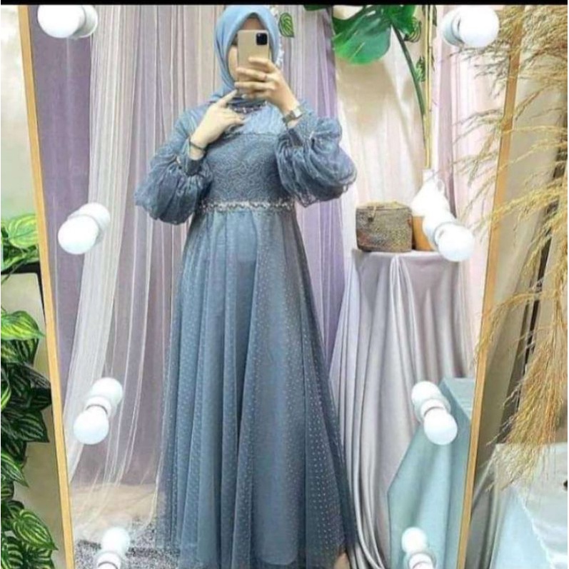GAMIS tutu princess Tile PESTA Gamis Brukat DEWASA size M .L .XL.XXL.XXXL .4XL JUMBO/ GAUN BRIDESMAI