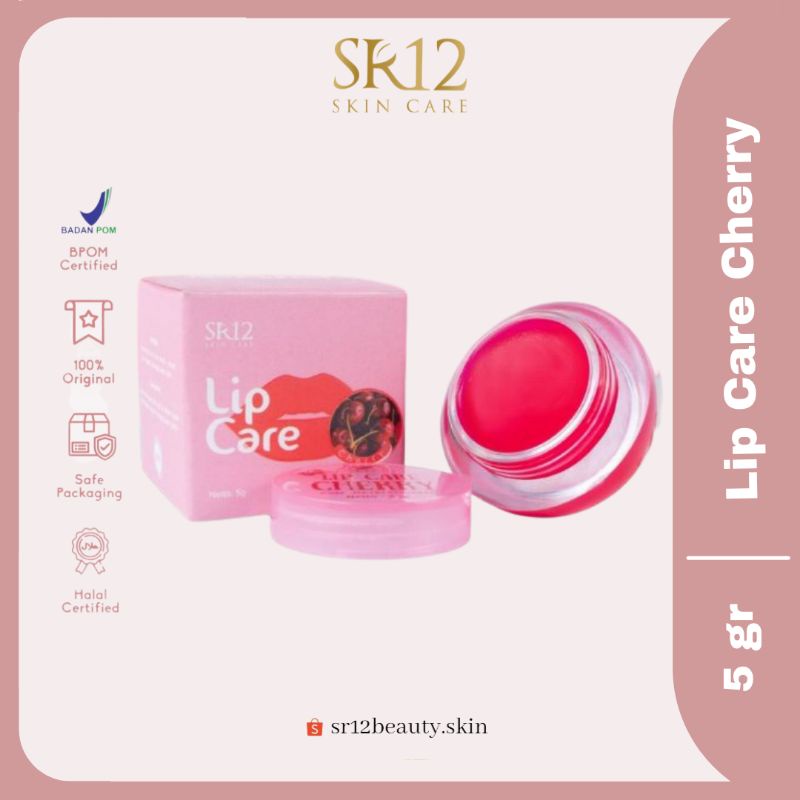 SR12 Lip Care Cherry Pelembab &amp; Pencerah Bibir Original 5 G - Lip Balm