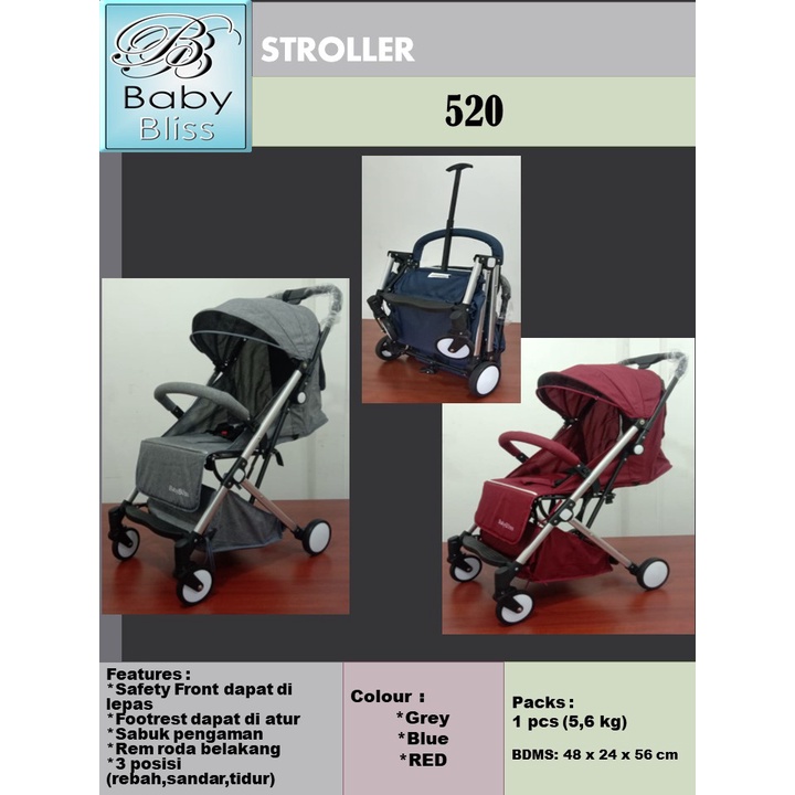 Stroller Bayi Wonfus BABYBLISS Stroler Baby Wonfuss Kereta Dorong 511 520