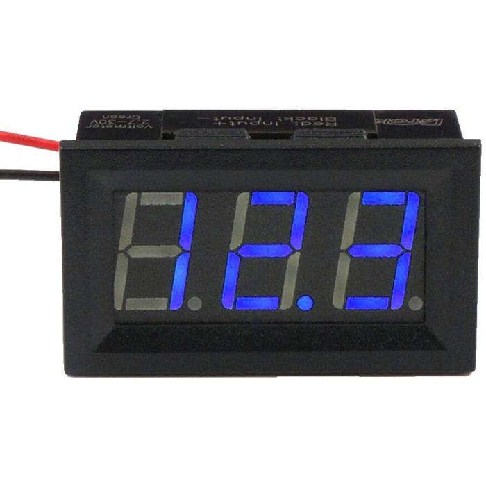 Voltmeter Volt Meter Digital 2 Kabel 0.36 Inci DC 4.5V to 30V warna biru blue