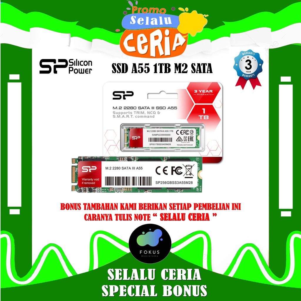 SSD Silicon Power A55 1TB SSD M.2 2280 SATA III 3D M2 SATA