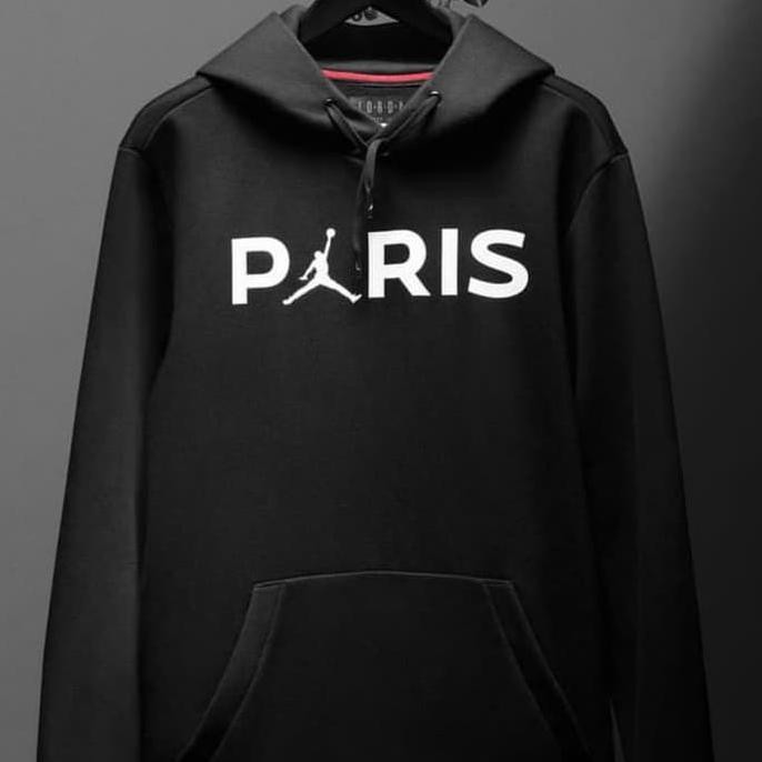 Hoodie Klub Psg Paris Air Jordan (Hitam Sablon Putih)