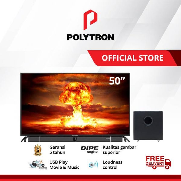 Spesial POLYTRON Cinemax Soundbar LED TV 50 Inch PLD 50B870 Terlaris