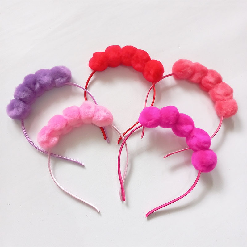 Bando Bandana Pompom Bola bola Princess Disney Korea Terlaris Murah Mahkota Hiasan Rambut B7