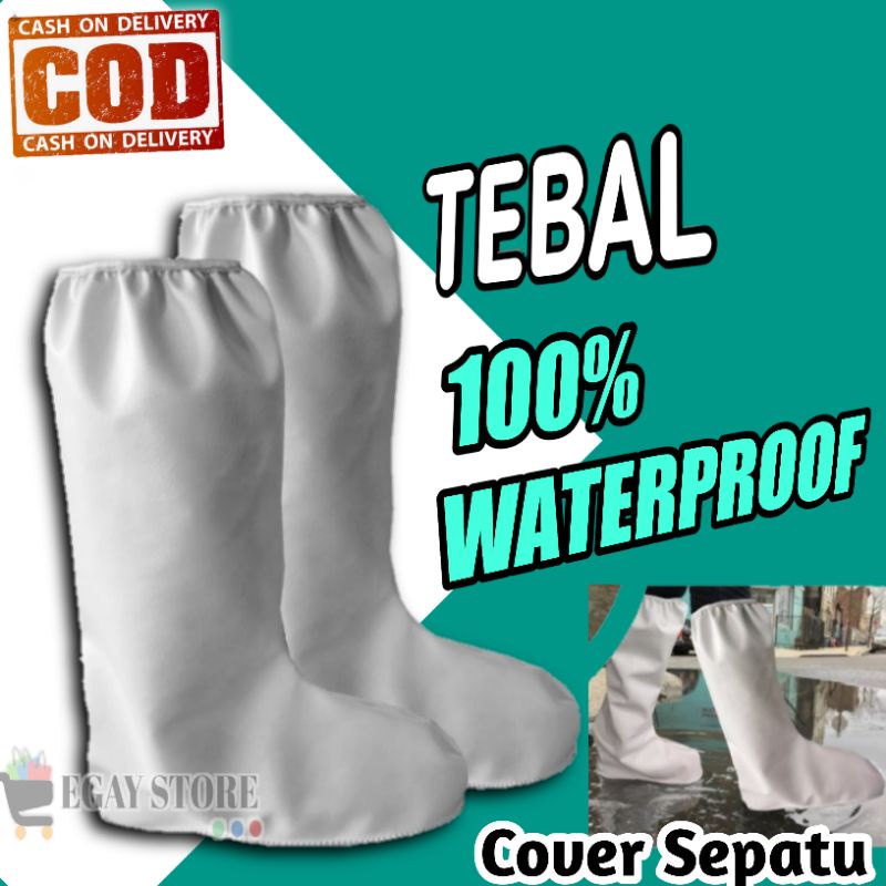 Cover Sepatu Anti Air Waterproof Jas Pelapis Sepatu Pelindung Mantel Sarung Spatu Tebal Panjang Tinggi Karet Silicon Bagus Tahan Hujan Banjir Raincoat Shoes Premium