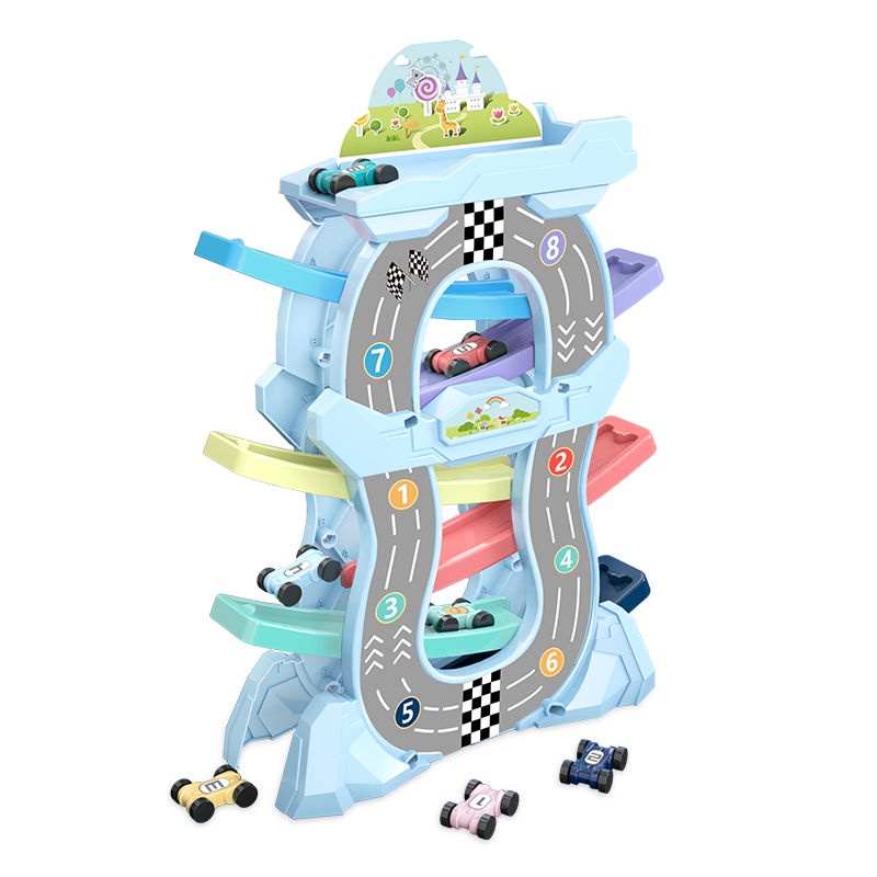 MAINAN ANAK MOBIL MOBILAN SLIDING ZIG ZAG FUN RACING TRACK FULL SET